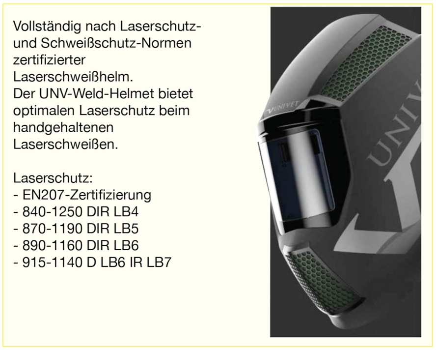 Automatische Laserschweiss-Helm Weld-Helmet EN207-Zertifizierung für die Gesamtheit Helm plus Filter